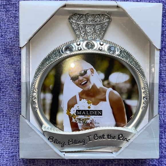 Malden Bling Bling I Got the Ring picture frame faux rhinestones sparkle silver - Picture 1 of 10